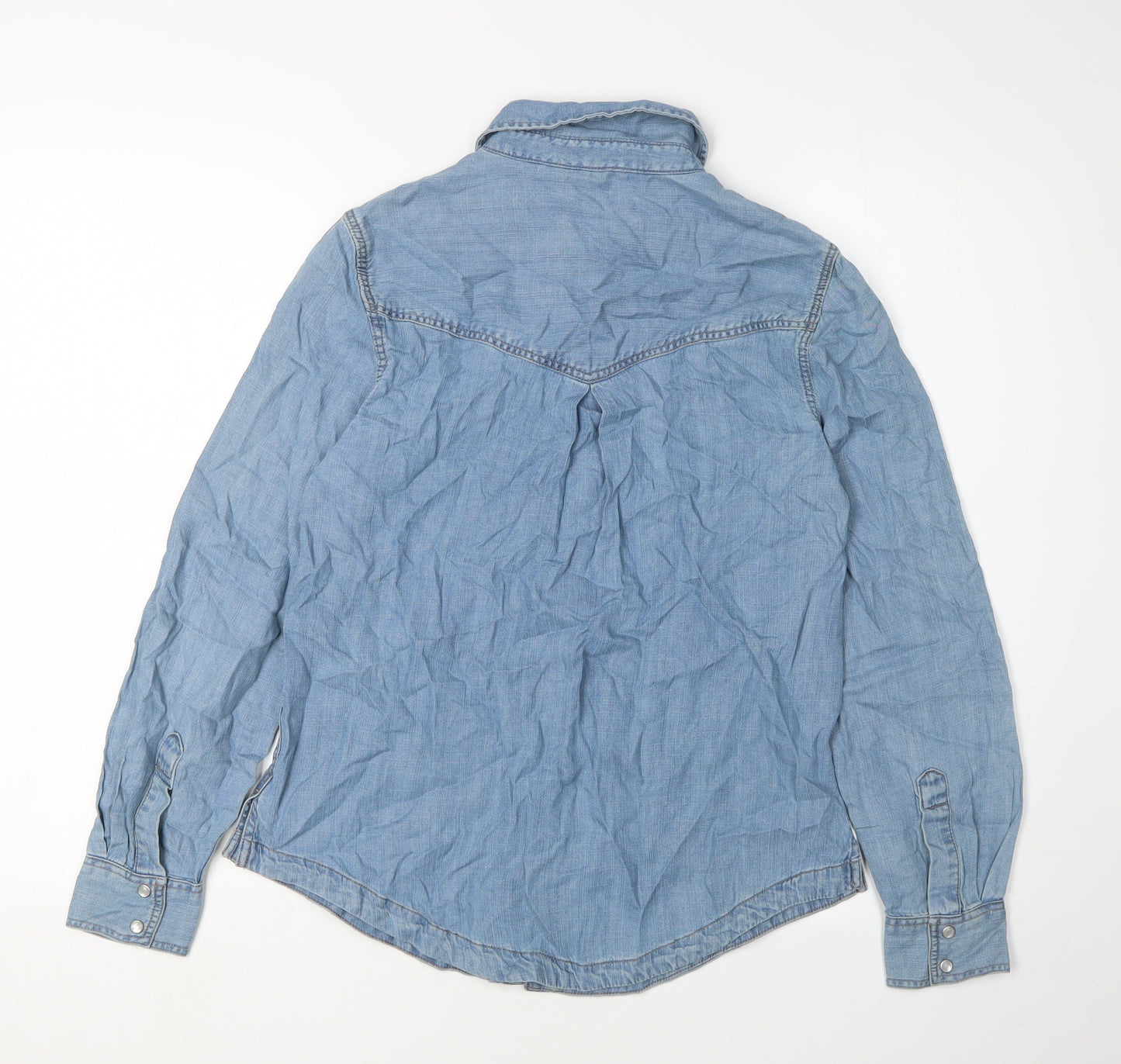 Marks and Spencer Blue Button-Up Denim Shirt, Size 6
