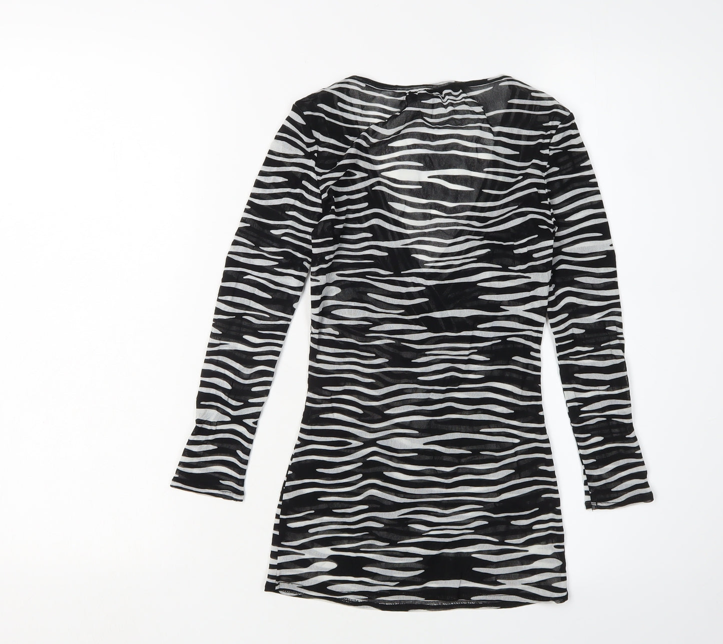 Coast Women's Black Animal Print V-Neck Wrap Blouse