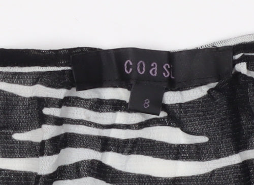 Coast Women's Black Animal Print V-Neck Wrap Blouse