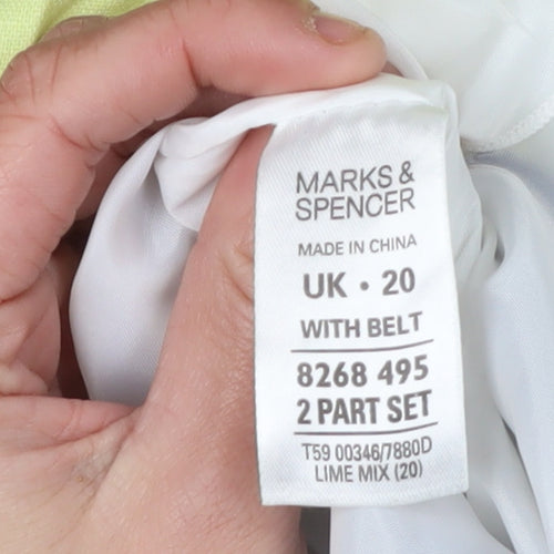 Marks and Spencer Women's Multi Dress, Size 20, Belted Sheath