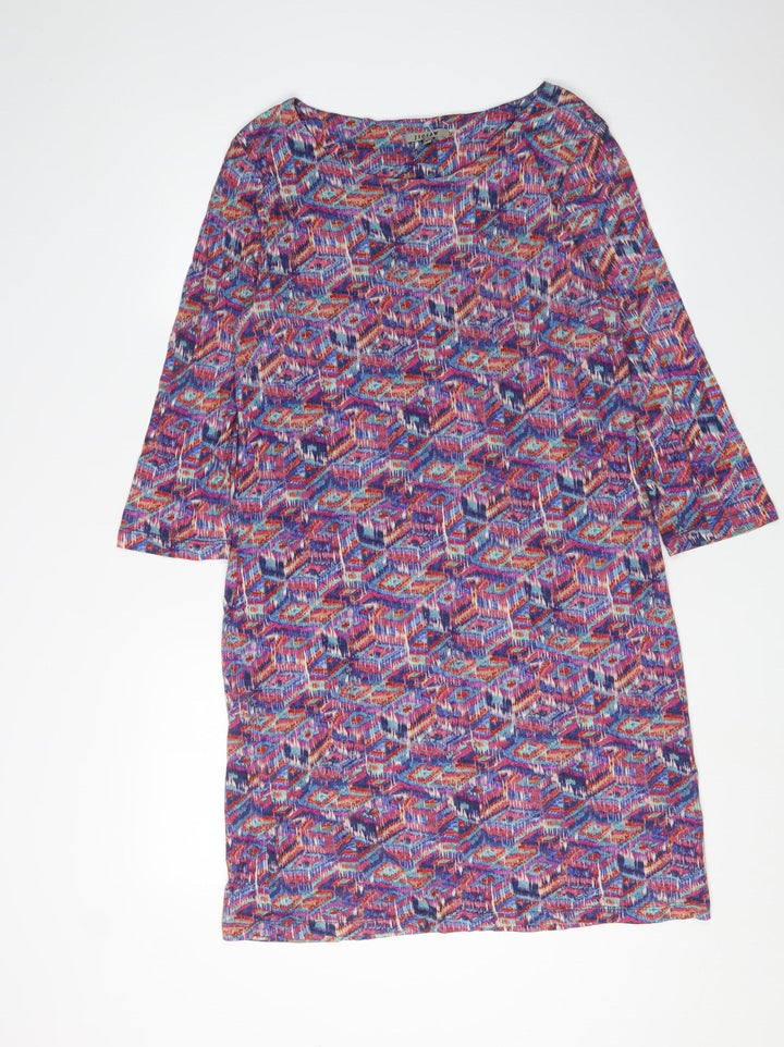 Jigsaw Women's Multicoloured Geometric Shift Dress L