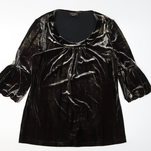 Principles Petite Black Velvet Tunic - Size 14 - Women