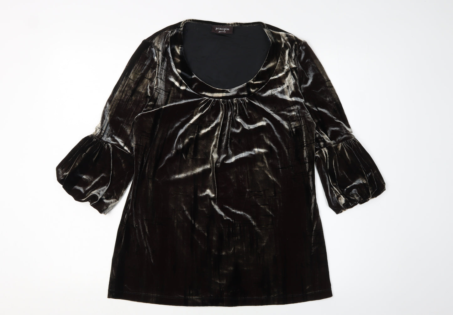 Principles Petite Black Velvet Tunic - Size 14 - Women