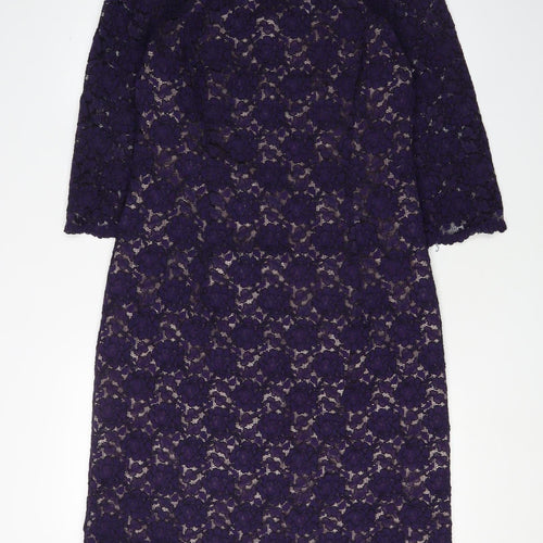 Kaliko Women's Purple Lace Sheath Dress Size 14