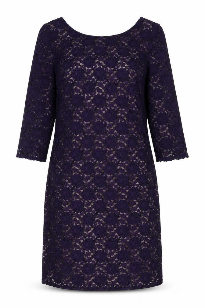 Kaliko Women's Purple Lace Sheath Dress Size 14