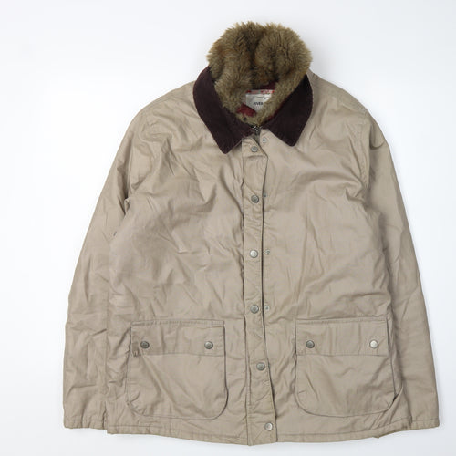 River Island Women's Beige Parka Coat Size 14 Casual