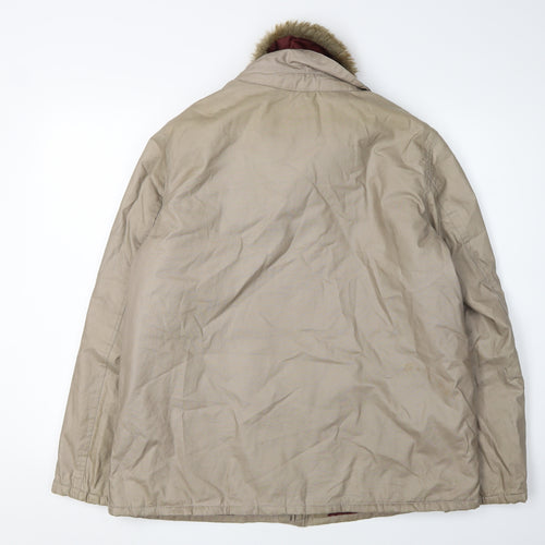 River Island Women's Beige Parka Coat Size 14 Casual