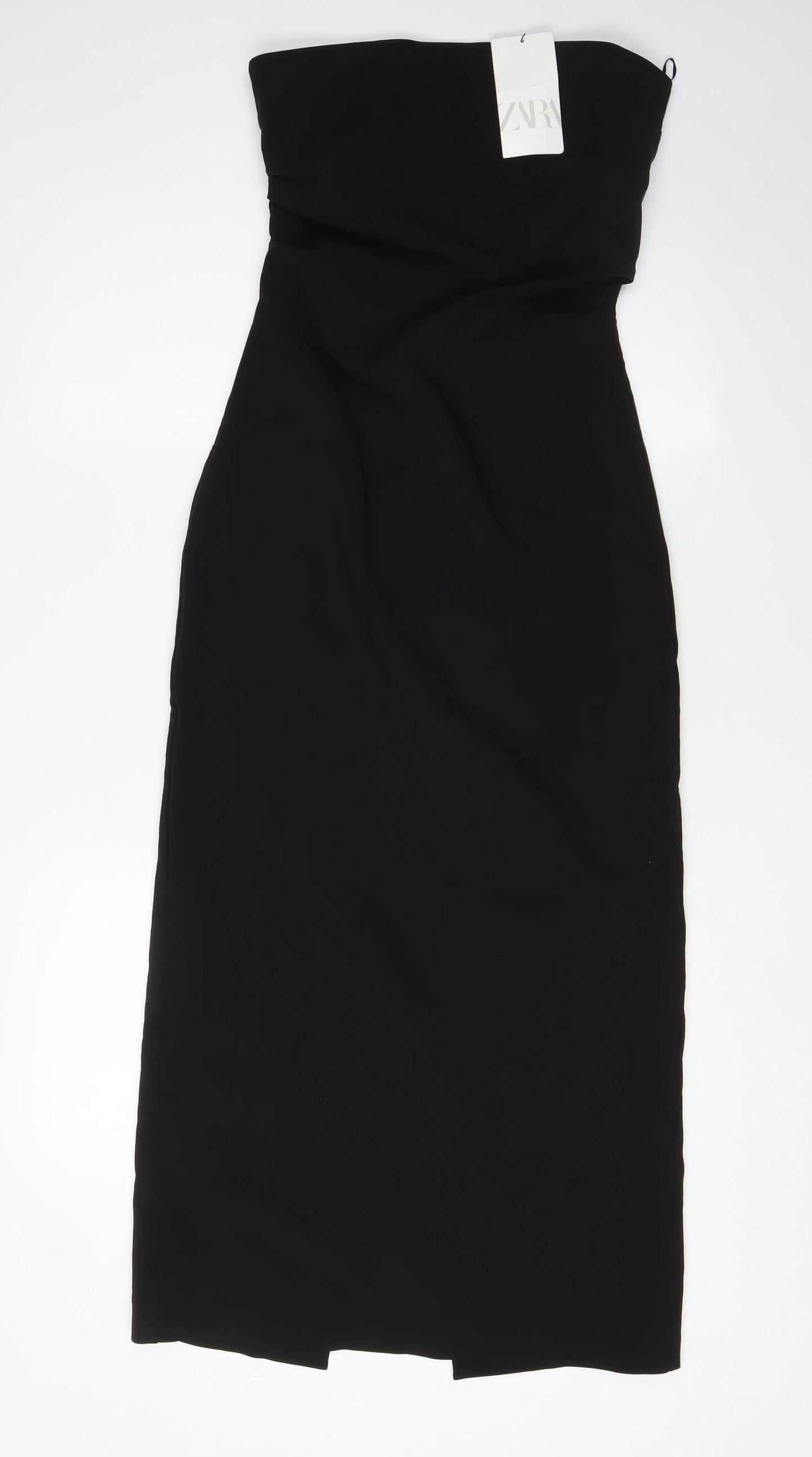 Zara Women's Black Bodycon Midi Dress - Size S