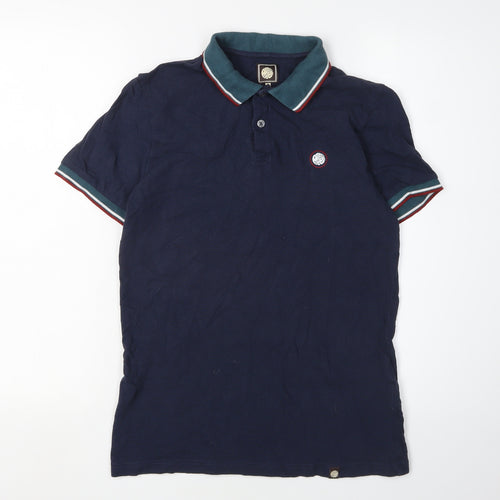 Pretty Green Men's Blue Polo Shirt S, Logo Accent