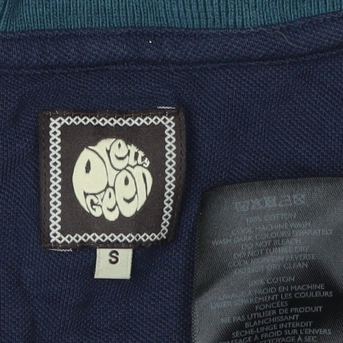 Pretty Green Men's Blue Polo Shirt S, Logo Accent