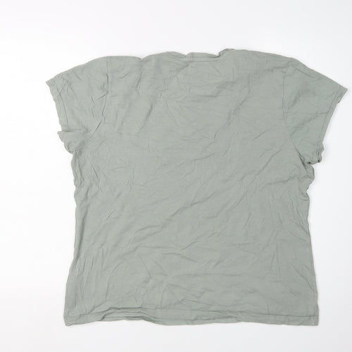 Disney Unisex Green Mickey & Minnie T-Shirt, M, Crew Neck
