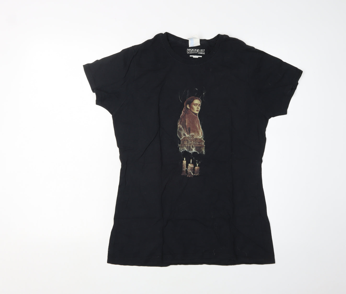 Netflix Black Women's S T-Shirt, Casual Crew Neck