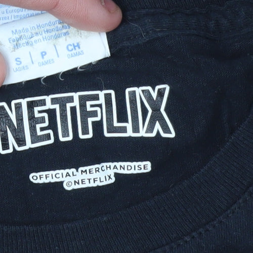 Netflix Black Women's S T-Shirt, Casual Crew Neck
