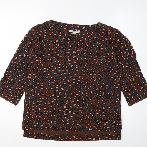 Monsoon Women's Brown Animal Print Blouse, Size S