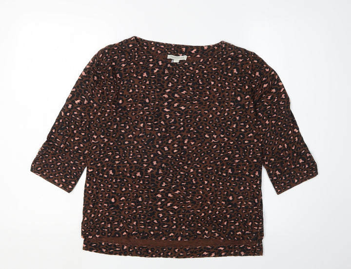 Monsoon Women's Brown Animal Print Blouse, Size S