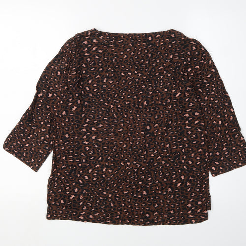 Monsoon Women's Brown Animal Print Blouse, Size S