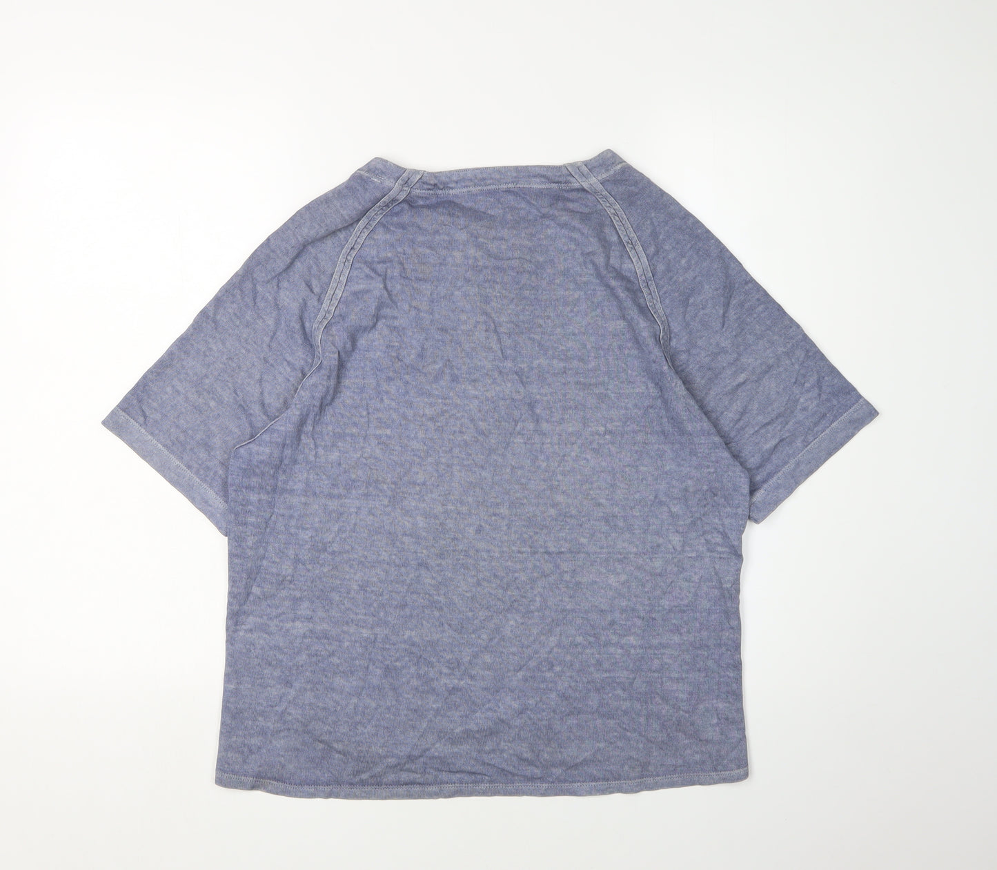Wrap Women's Blue Short Sleeve Hemp Wrap T-Shirt - Size 8
