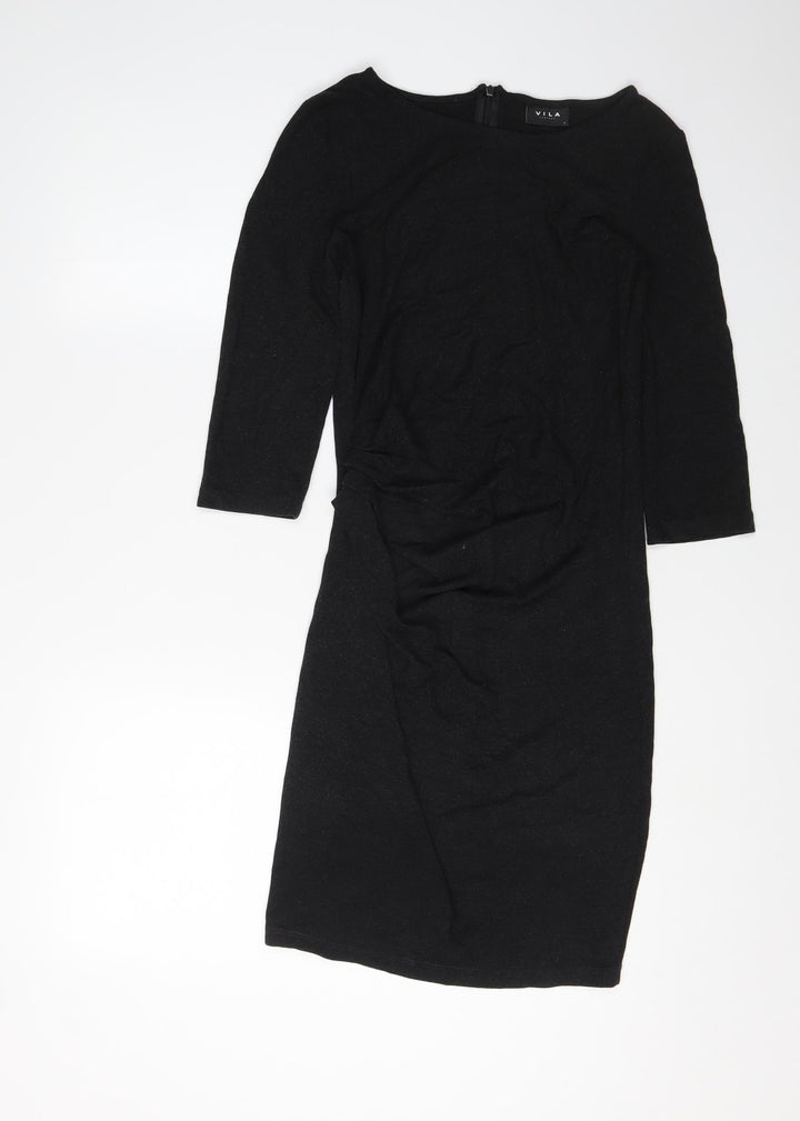 Vila Women's Black Bodycon Dress, Size S - Stylish & Chic