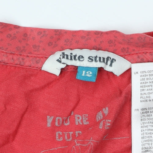 White Stuff Women's Red T-Shirt Size 12