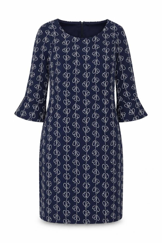 Front view of Boden Women's Blue Shift Dress, size 10