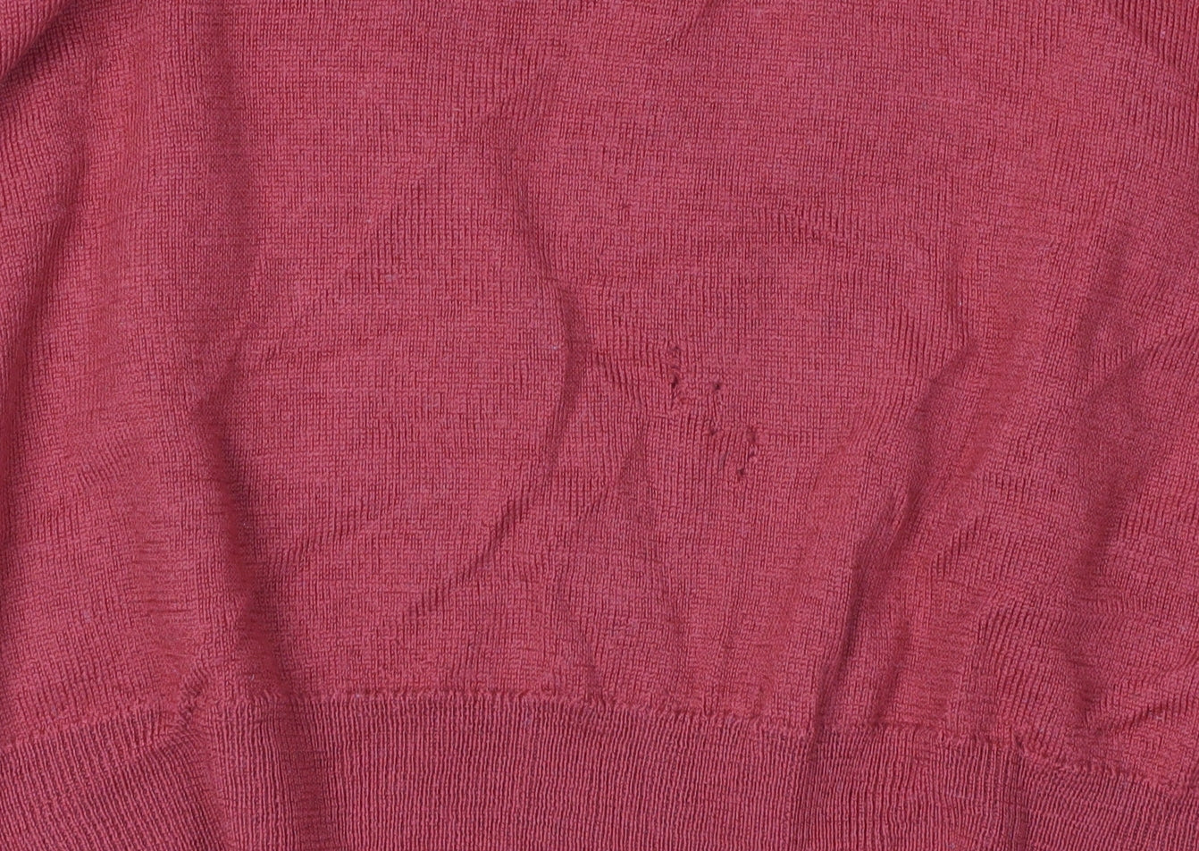 Margaret Howell Women's Red Collared Wool Jumper Size 12