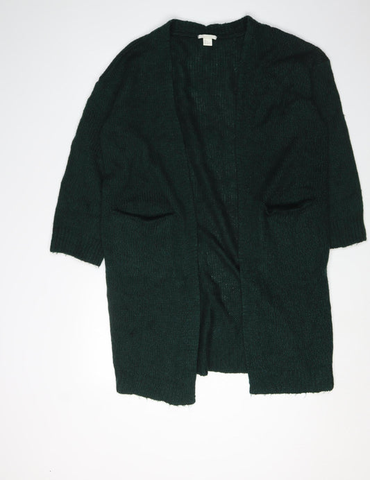 H&M Women's Green Cardigan - Size S, Acrylic Knit