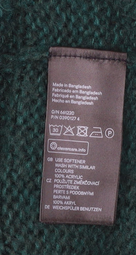 H&M Women's Green Cardigan - Size S, Acrylic Knit
