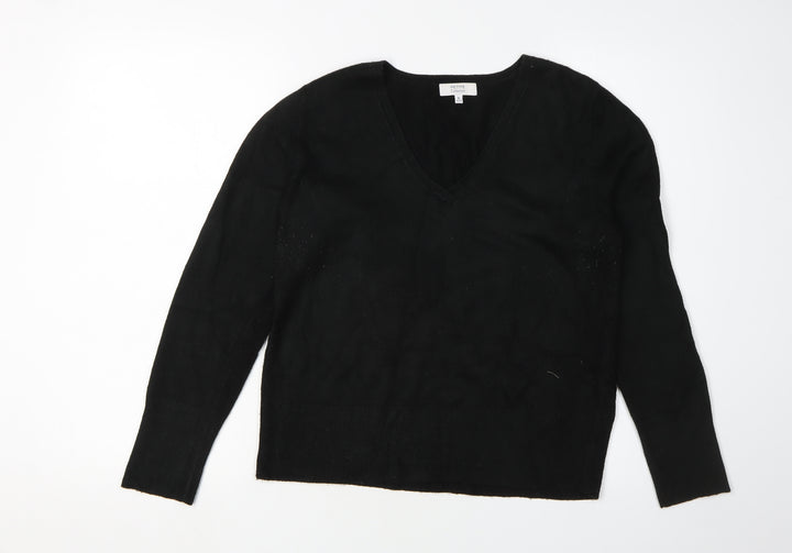 Petite Collection Women's Black V-Neck Pullover Jumper