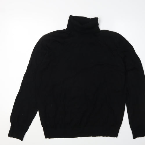 Marks and Spencer Men's Black Roll Neck Wool Jumper L