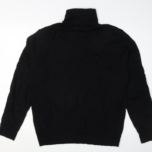 Marks and Spencer Men's Black Roll Neck Wool Jumper L