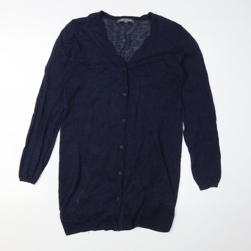 Laura Ashley Women's Blue V-Neck Cardigan Size 10