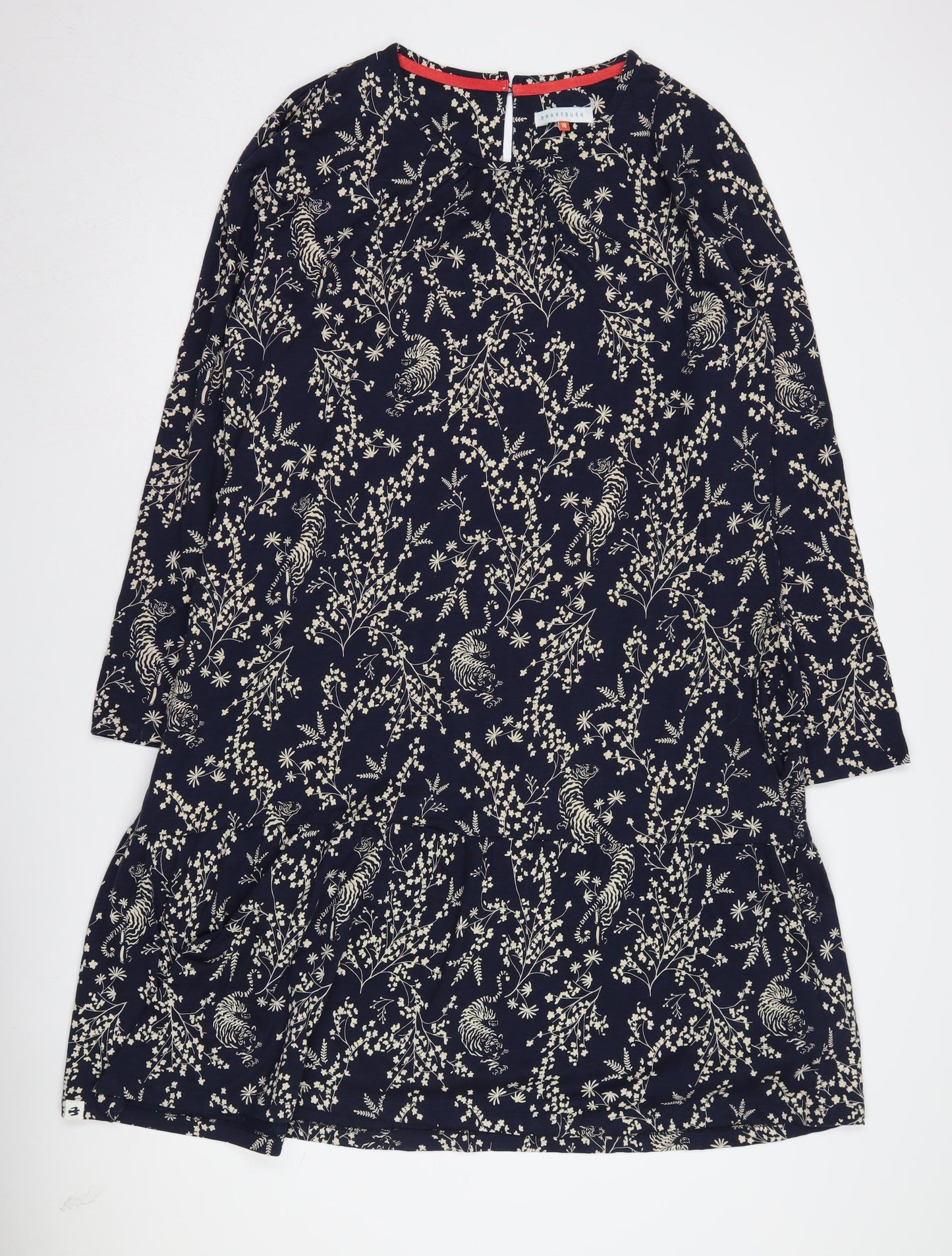 Brakeburn Women's Blue Floral Shift Dress Size 18