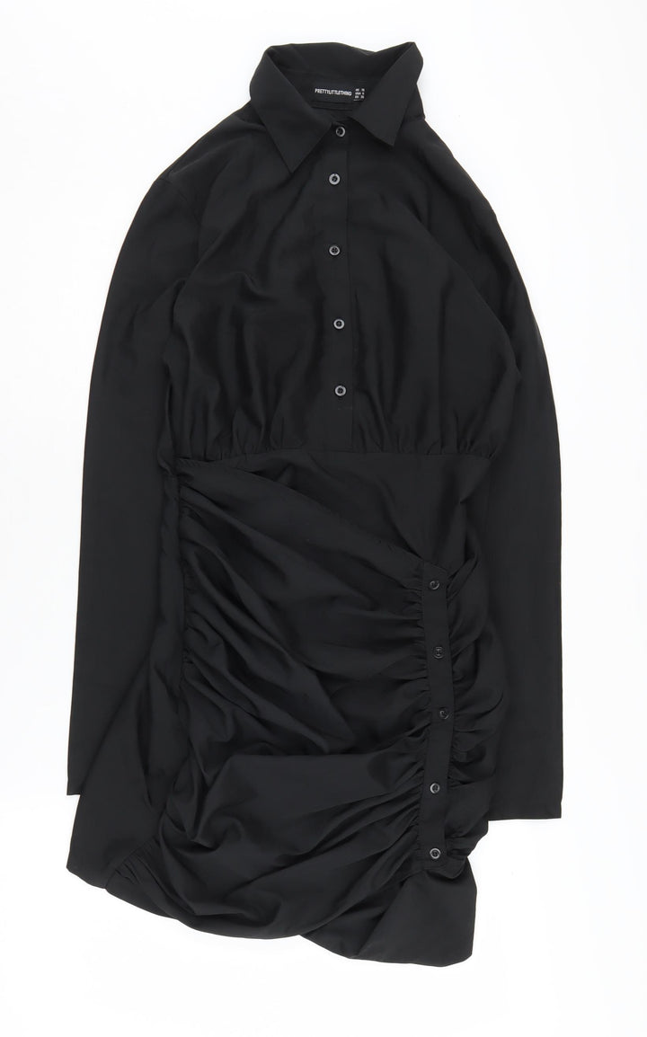 PrettyLittleThing Women’s Black Shirt Dress Size 10 Cocktail