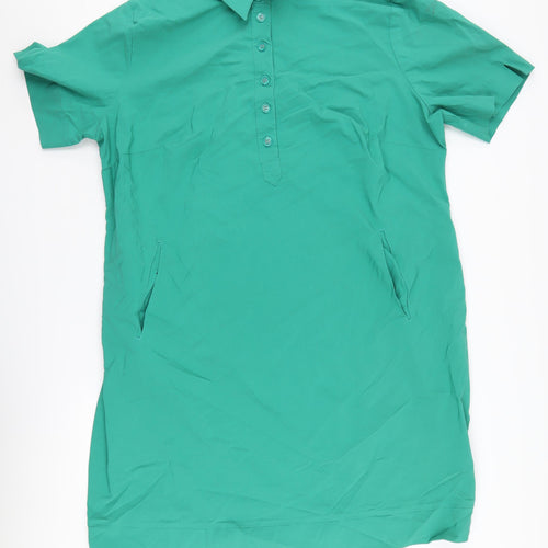 Collection L Women's Green Collared Shirt Dress Plus Size