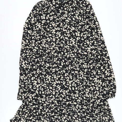 New Look Women's Black Animal Print Shift Dress Size 12