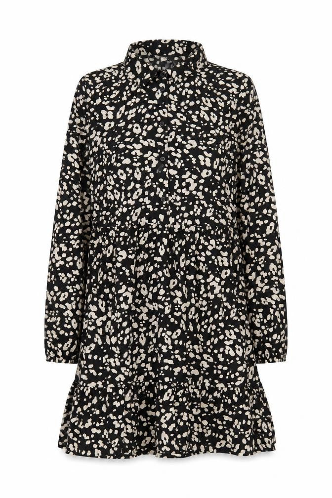 New Look Women's Black Animal Print Shift Dress Size 12