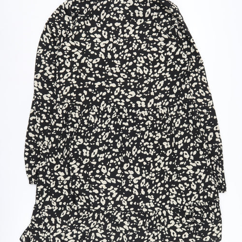 New Look Women's Black Animal Print Shift Dress Size 12