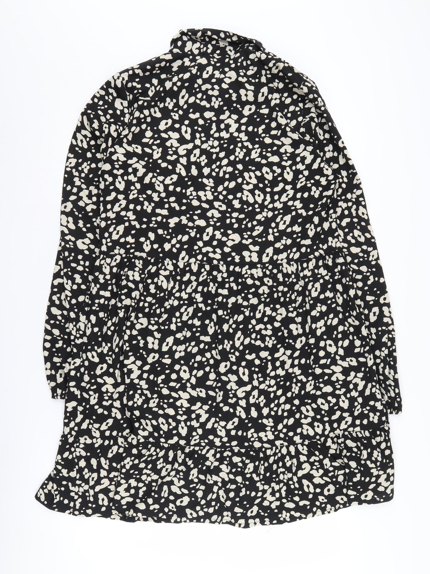 New Look Women's Black Animal Print Shift Dress Size 12