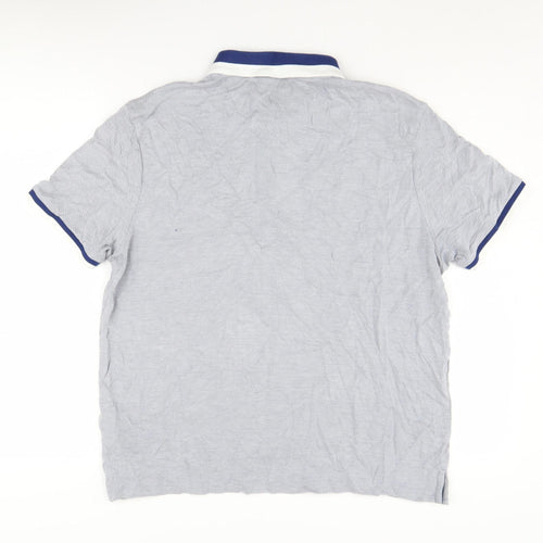 Marks and Spencer Men's Blue Modal Polo Size L