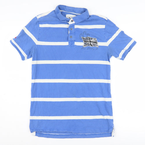 Crew Clothing Men's Blue Medium Striped Polo Shirt