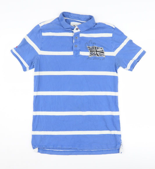 Crew Clothing Men's Blue Medium Striped Polo Shirt