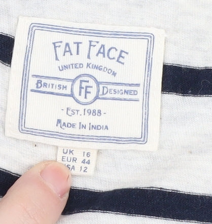 Fat Face Women's Multicoloured Striped T-Shirt Size 16