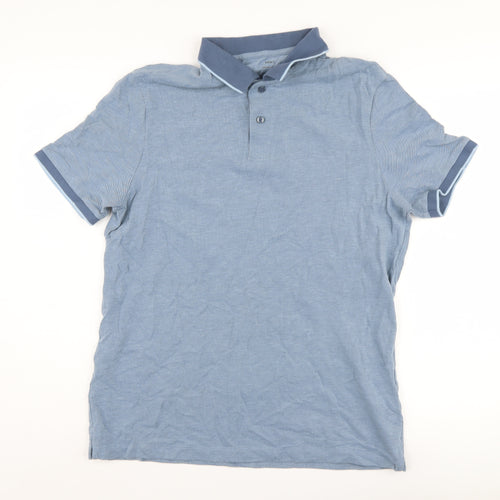 Marks and Spencer Men's Blue Polo Large Cotton