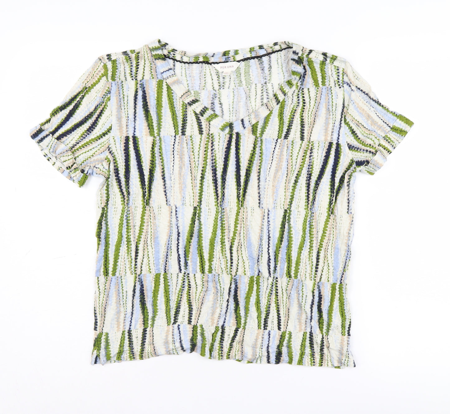 Marks and Spencer Women's Multicoloured V-Neck T-Shirt