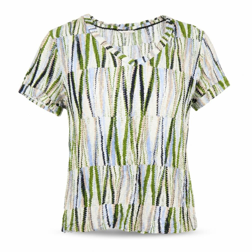 Front view of Marks & Spencer Women's Multicoloured V-Neck T-Shirt
