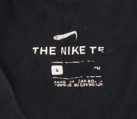 Nike Men's Black S T-Shirt, Logo Crew Neck