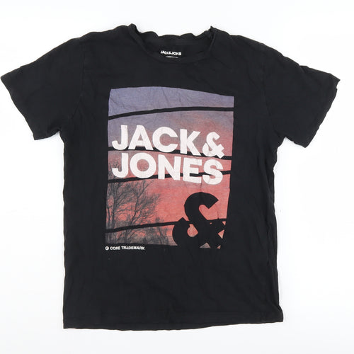 Jack & Jones Men's XS Black Graphic Print T-Shirt