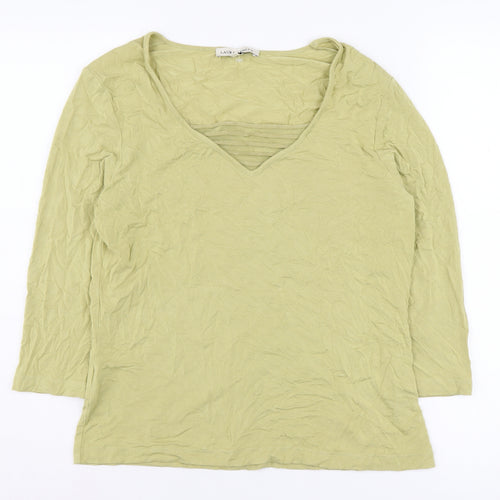 Laura Ashley Women’s Green Viscose Blouse, Size 16, 3/4 Sleeve