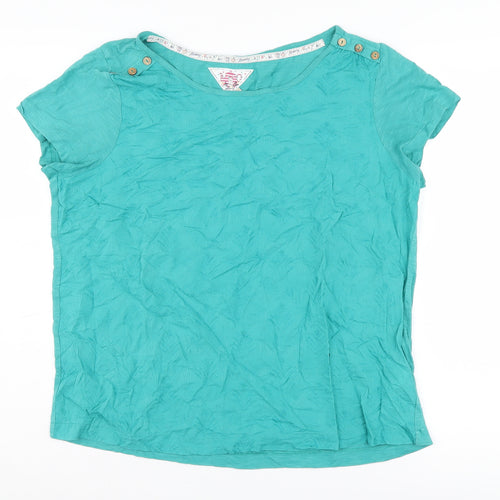 Mantaray Women's Green Cotton T-Shirt - Size 16