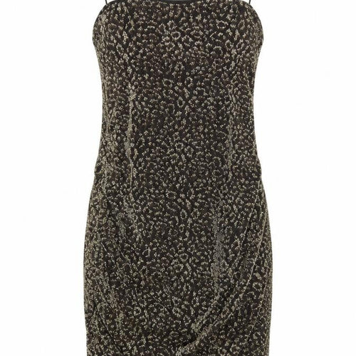 Topshop Petite Black Animal Print Slip Dress